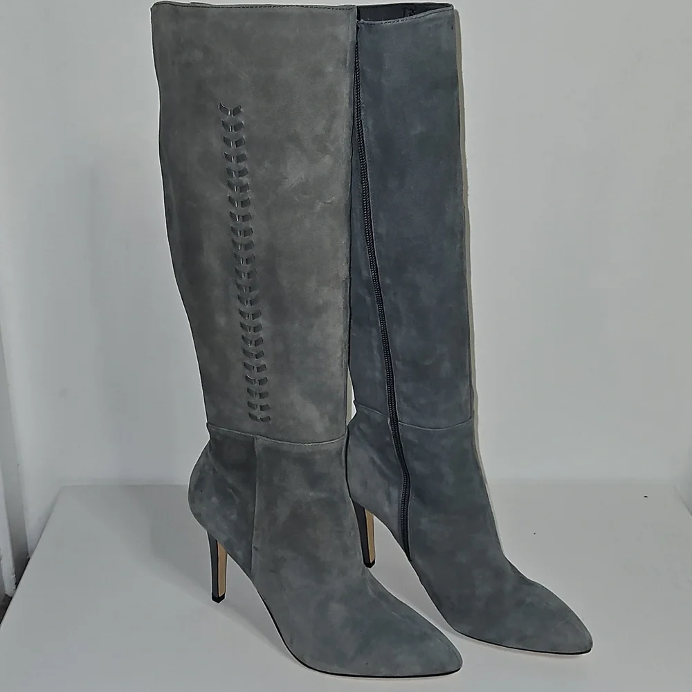 White House Black Market Faux Suede Boots Size 7 1/2